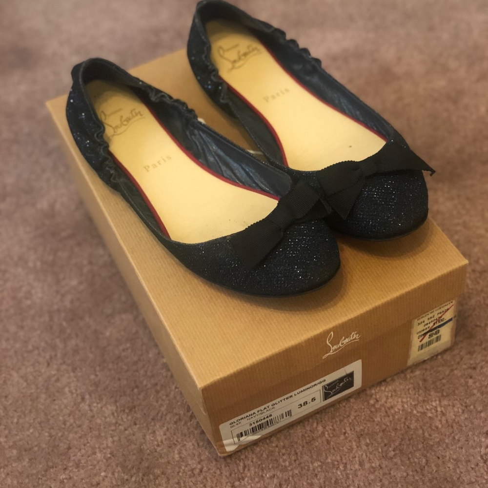 Christian louboutian flat glitter lumminor